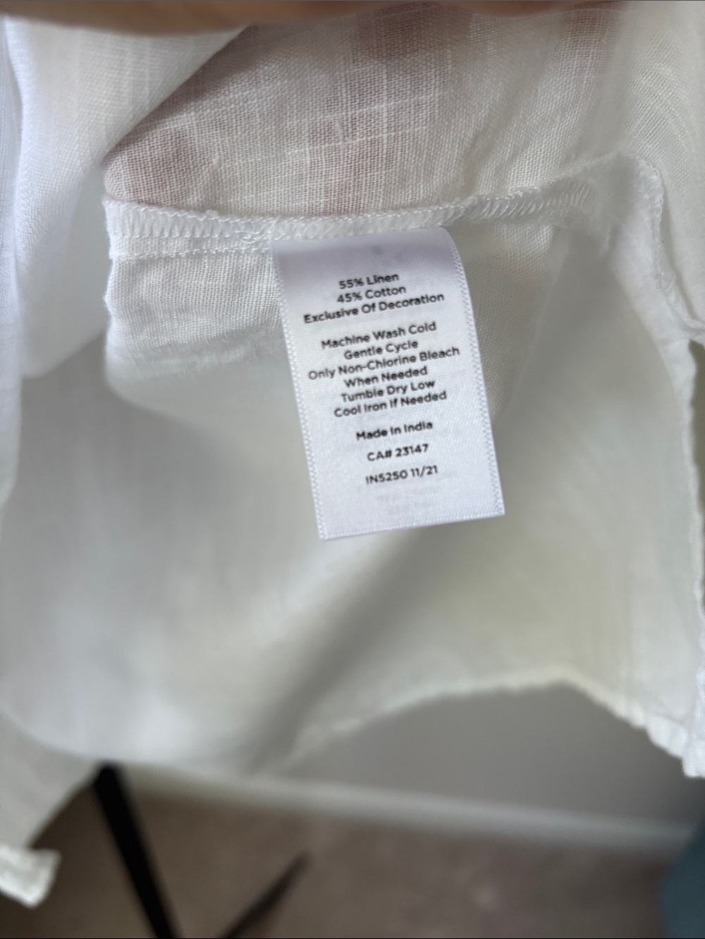 Talbots Top Womens XL White Yellow Linen Blend Lemon Embroidery Tie Detail - Picture 5 of 6